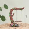 Handmade Resin Fairy Garden Swing Frangipani Tree Base Creative Design Tree Swing Statue Miniature Figurine Flower Tree Model