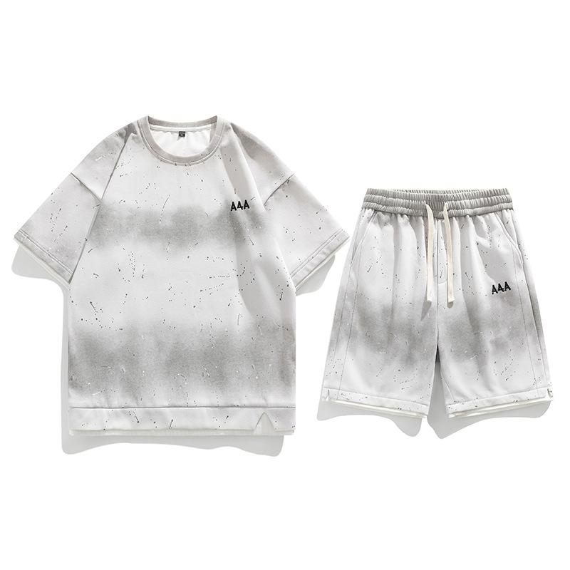 Yaz Çok Yönlü Set Erkek Bol Kısa Kollu Günlük Spor İki Parça Set