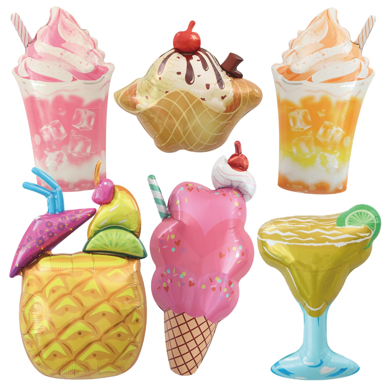 

[Fuusen-ya] Надвеликі алюмінієві кулі, 6 солодощів, десерт «Парафе», кулі-смузі, ідеально для літніх заходів, днів народження, фестивалів та ярмарків, ідеально д