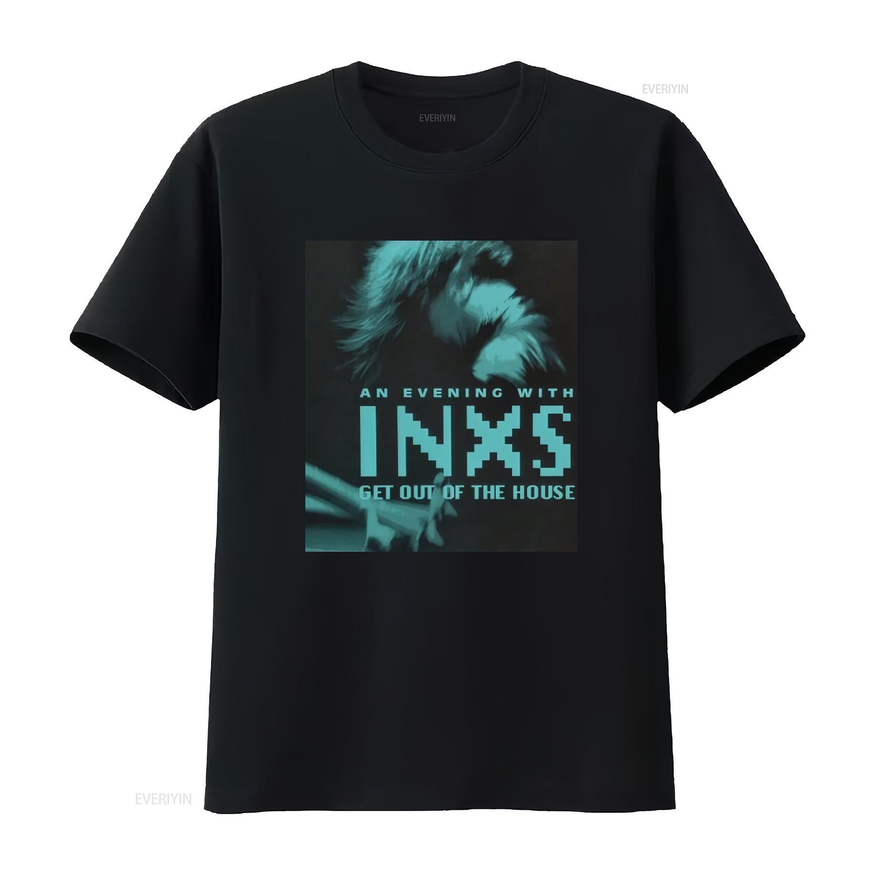 

Rare INXS Vintage Concert T Shirt An Evening With Get Out Of The House Design All Sizes Black FN036 vintage Washed Casual 4XL