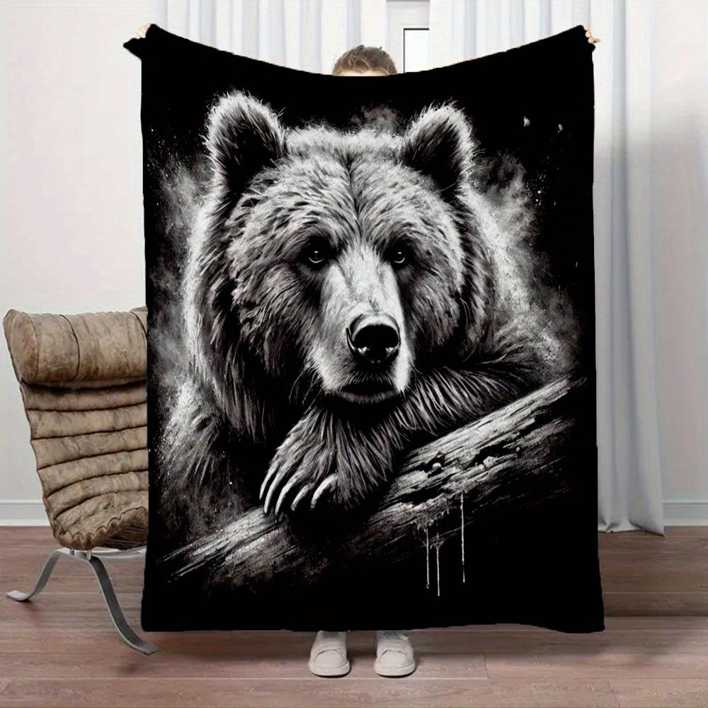1 Stuk Beer Tak Print Flanellen Deken, Hoge Kwaliteit Comfortabel voor Alle Seizoenen, Woondecoratie, Warmte en Comfort, Perfect voor Kerstcadeaus10