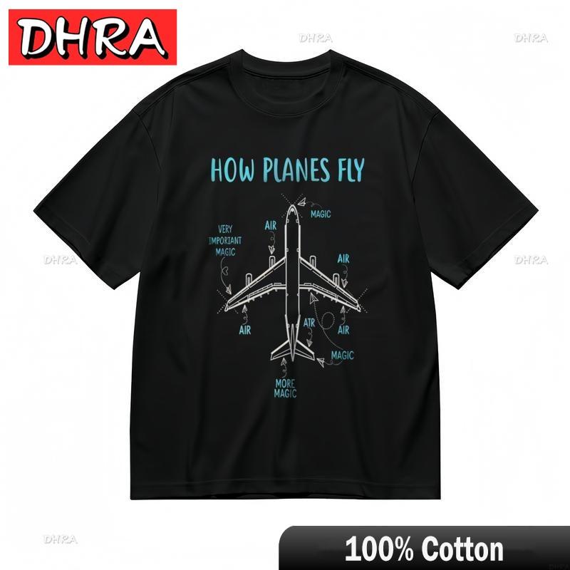 Unisexs Slight Stretch Breathable Classic TShirt Plane Flight Humor Graphic Tee Graphic Modern Artistic Printed TShirts Graphic S
