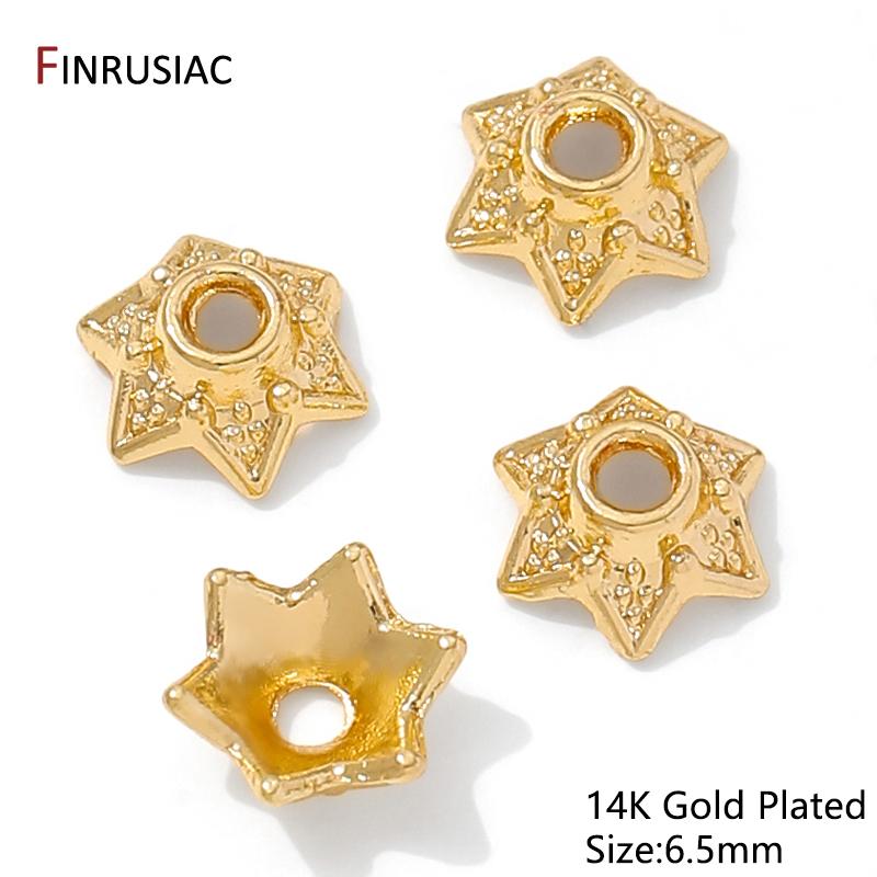 

14K Gold Plated Brass Round Flower Bead Caps,End Caps For Jewelry,DIY Bracelet Necklace Making Accessories,Supplies For Jewelry 20 pieces
