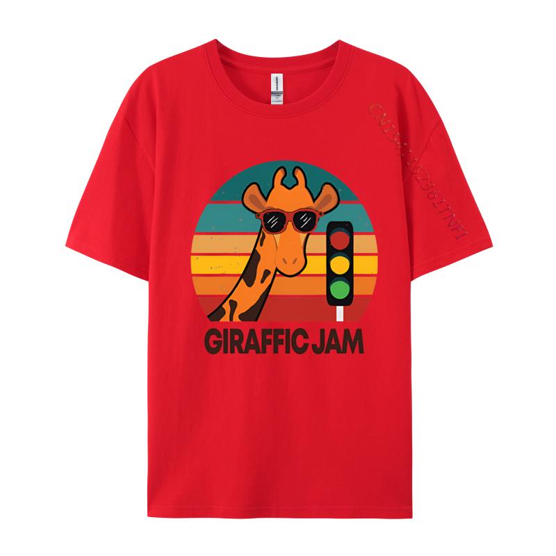 Giraffic Jam African Safari Animals Tshirt Men T Shirts Birthday Gifts Tee Shirts Tops Shirts Novelty S