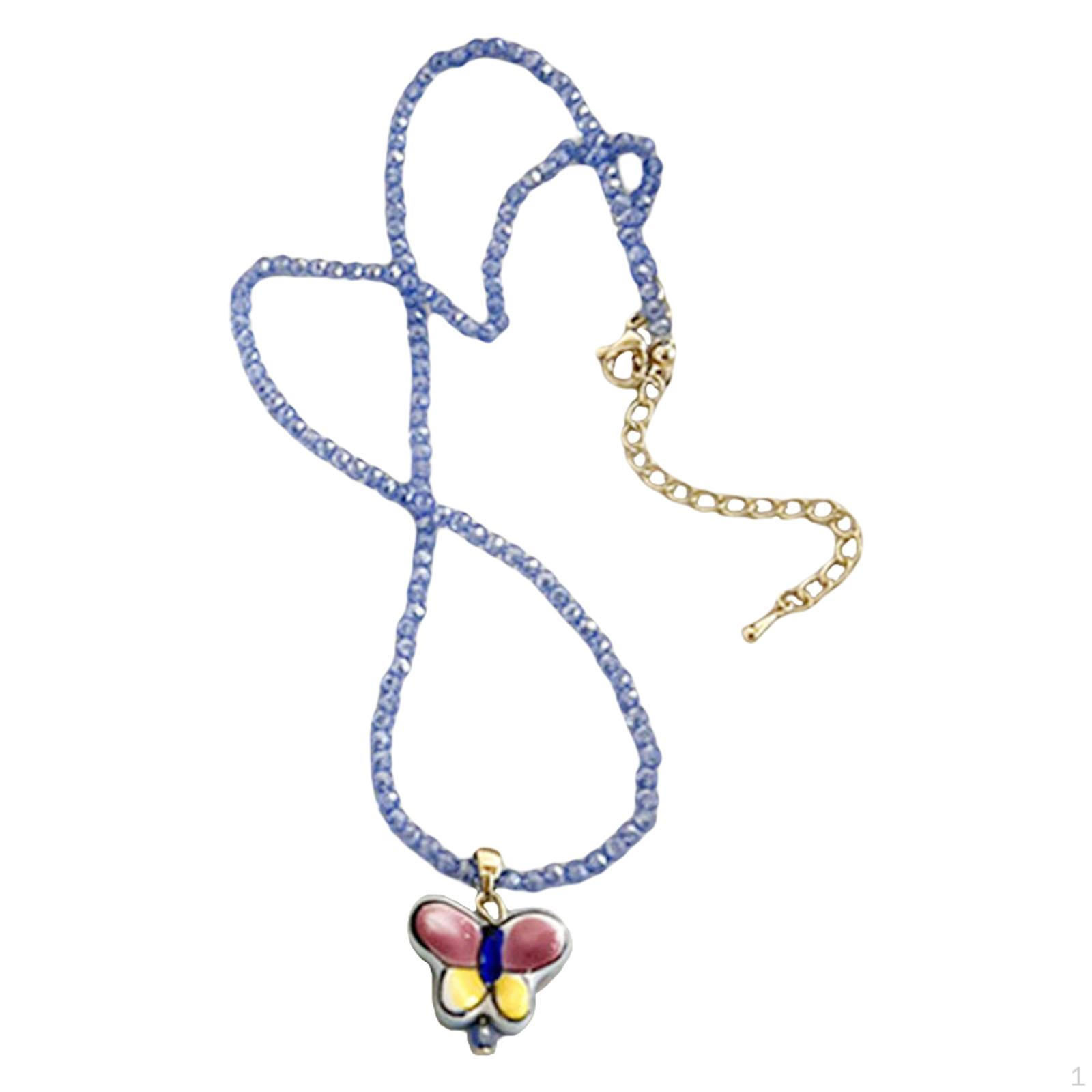 

Bead Necklace Adjustable with 5.5cm Extension фіолетовий