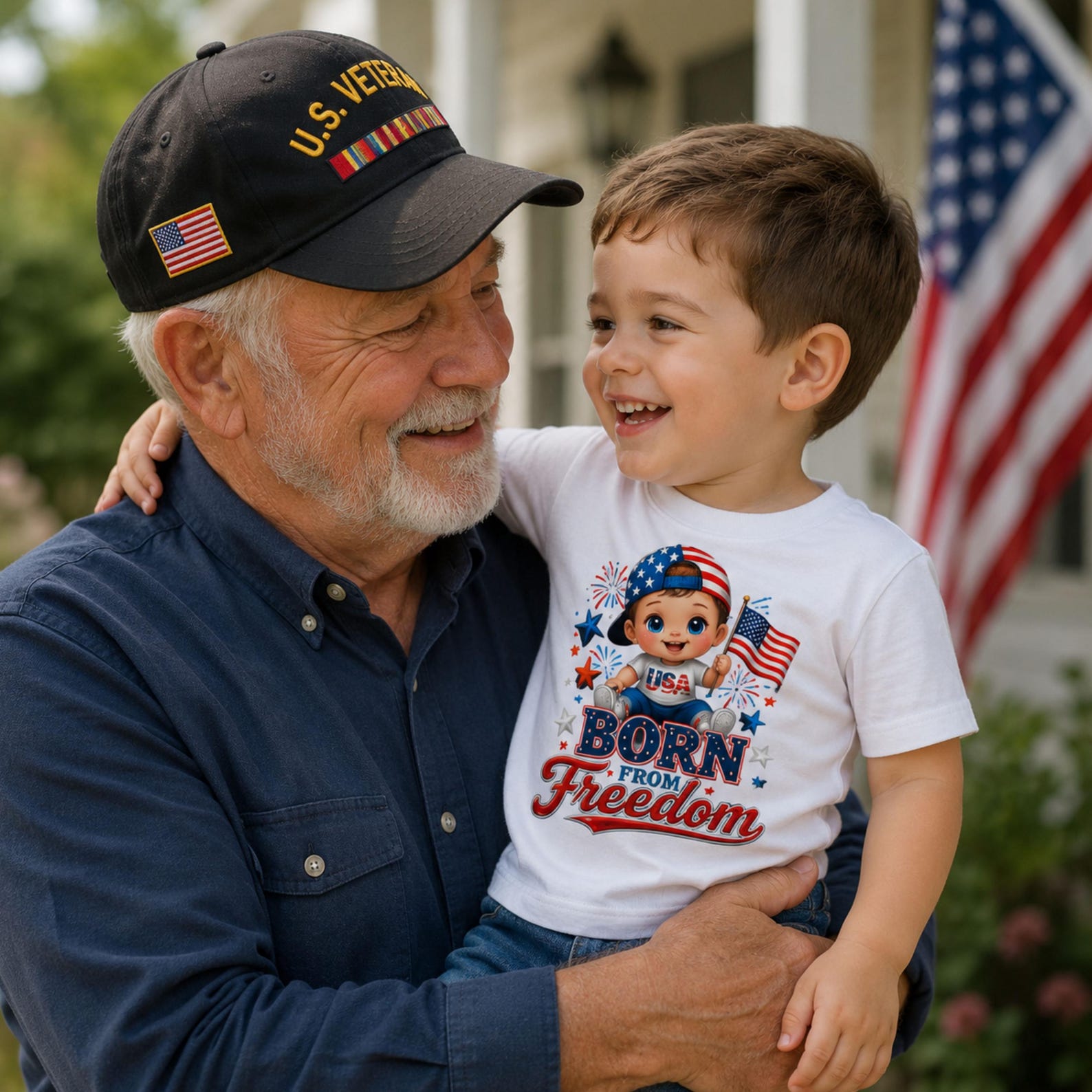 Toddler Patriotic Shirt, Born From Freedom USA Tee, Military Child Gift M