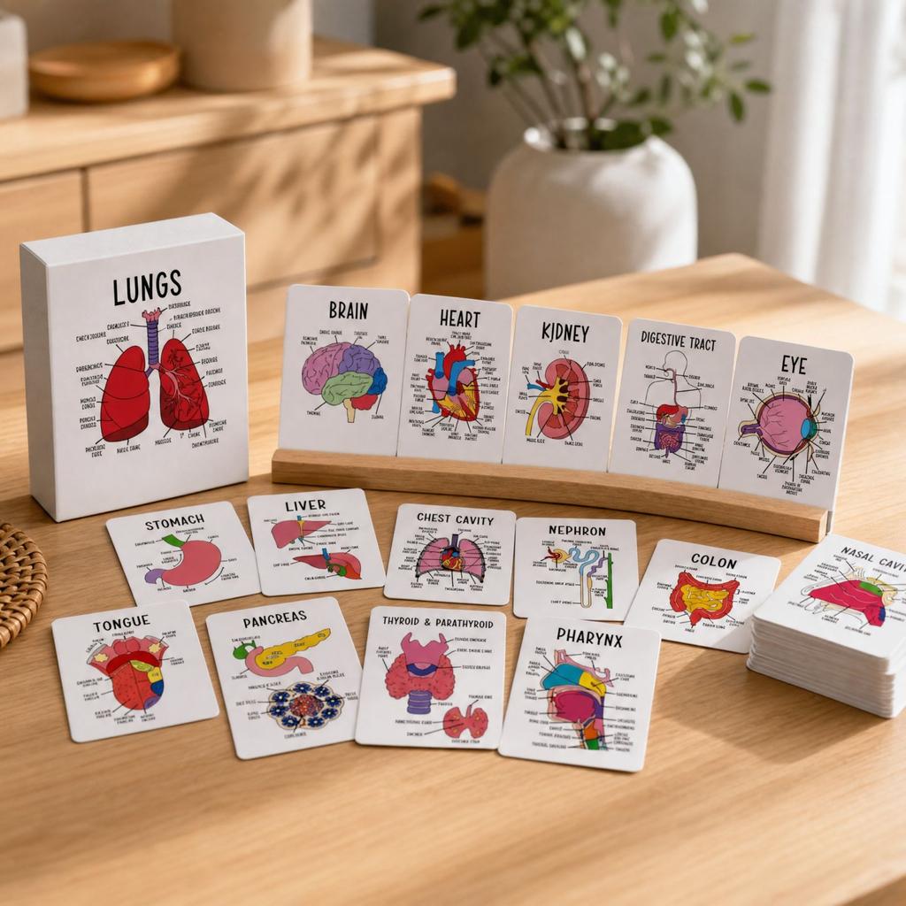 30 PCS Human Cards - Educational Body Parts Learning Cards for Kids, Students and Teachers