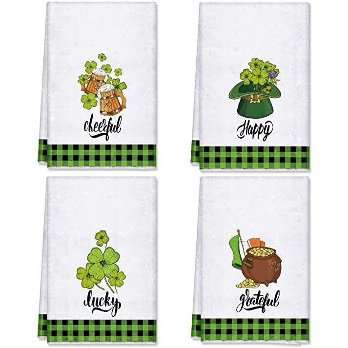 Heart Print Kitchen Towel - Valentine's & Mother's Day Pink Plaid Dish Cloth