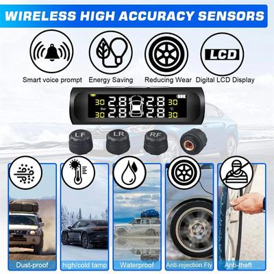 4 sensoren Auto Tpms Reifendruck Überwachung System Solar Powered Digital Lcd Display Auto Sicherheit Alarm Tester Automotive Test