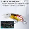 Fish Bait Flakes, 70mm, 15g, Diving, 3m, Magnet Weight System, New Fishing Lure, Minnow Crank Warbler, Fishing Tackle Hook, Hikari Goldfish Bait (E)