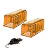 Small Mouse Trap, Trap Cage, Step-Type, Bait Trap, Mouse Trap, Sticky Sheet, Reusable, Easy To Set Up, 16.5x5.5x6.5cm (Brown, 2-Pack)