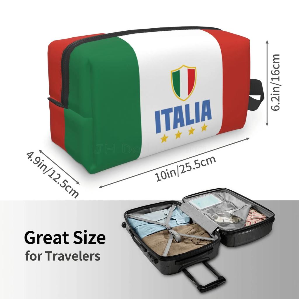 Flag of Italy Cosmetic Bag Women Large Capacity Makeup Case Italian Flag Portable Storage Toiletry Bags for Travel