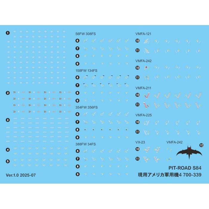 Pit Road 1/700 Skywave Series Modern US Military Aircraft Set 4 Plastic Model S84 (Aircraft) Molded Color