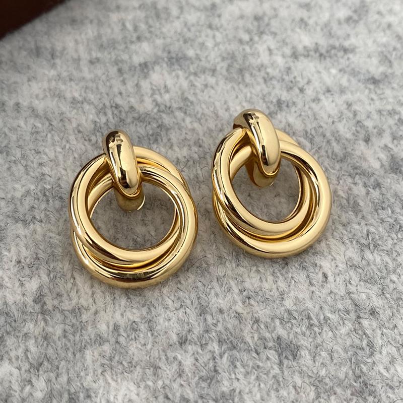 PONYKISS Тибетское серебро Круглые геометрические серьги-пусеты с плетением для женщин Модные Личность Мода Минималистичные аксессуары