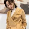 Cashmere coat women's autumn and winter new fashion over the knee medium and long double-sided camel woolen coat