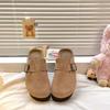 Half-tow bag head slippers women's heightened belt buckle one pedal Birkenstocks muffin thick sole