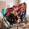 Demon Slayer Printed Flannel Blanket, Skin Friendly Warm Throw for Indoor Couch Bed Daily Use