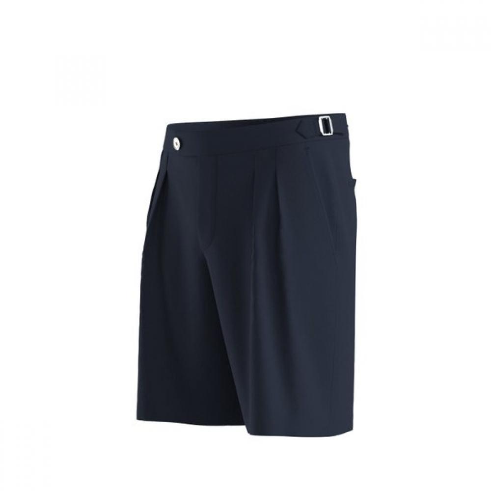 

Boss Dark Blue Tapered Fit Front Pleats Linen Shorts 54