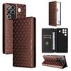 Cubic Grid Texture Flip Leather Phone Case