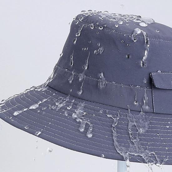 Hat Wide Brim Adjustable Drawstring Windproof Buckle Bucket Hat Outdoor Travel Hiking