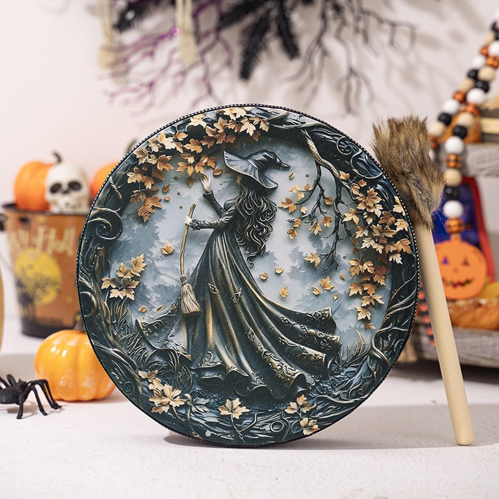 

Барабан Хэллоуин Украшение Барабан Ведьма Замок Ударный инструмент Барабан Кот Фестиваль Ужасов Макет One Size