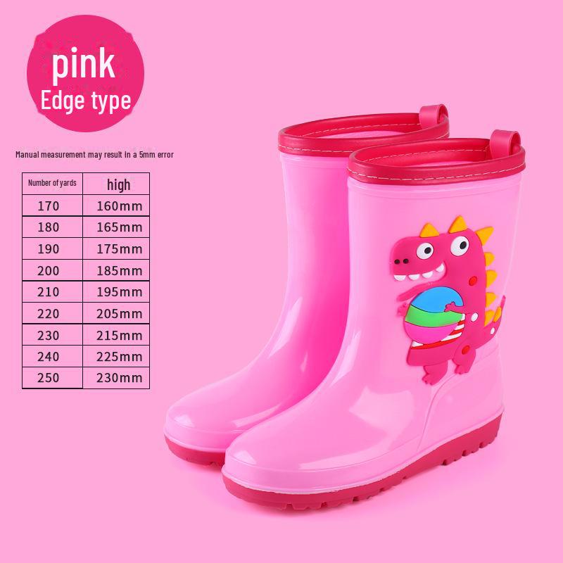 "Dinosaur Kids' Mid-Tube Rain Boots for Boys and Girls"