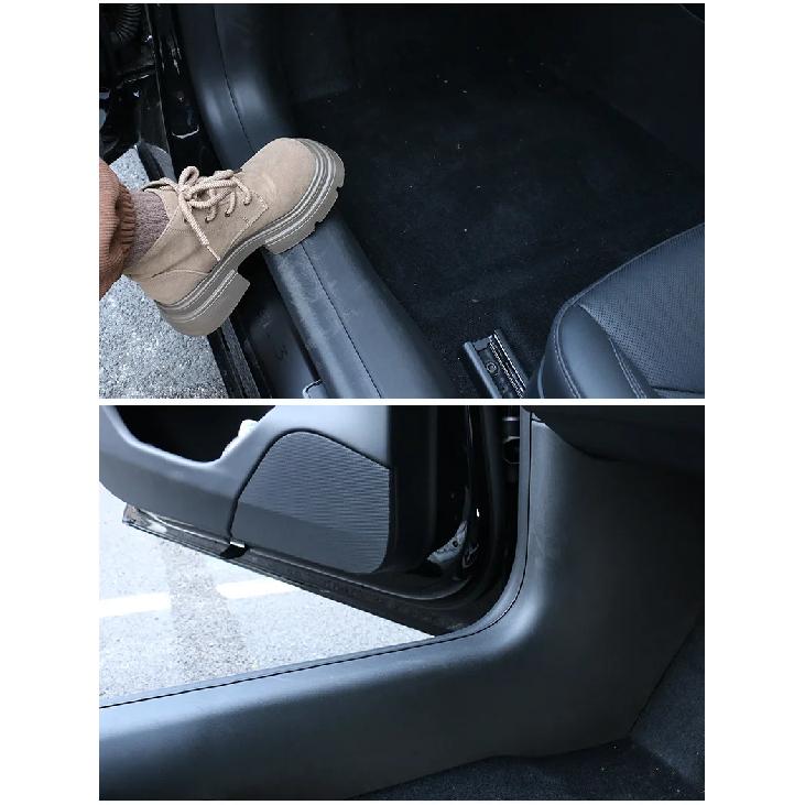 For Tesla Model 3 Highland Front Rear Door Sill Strip Guards Protective Mats Rear Underseat Cushion TPE Anti-dirty Pads