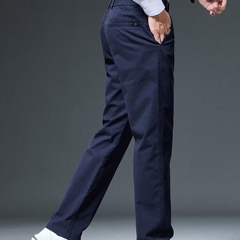 ROMON Men's Straight Fit Stretch Casual Trousers