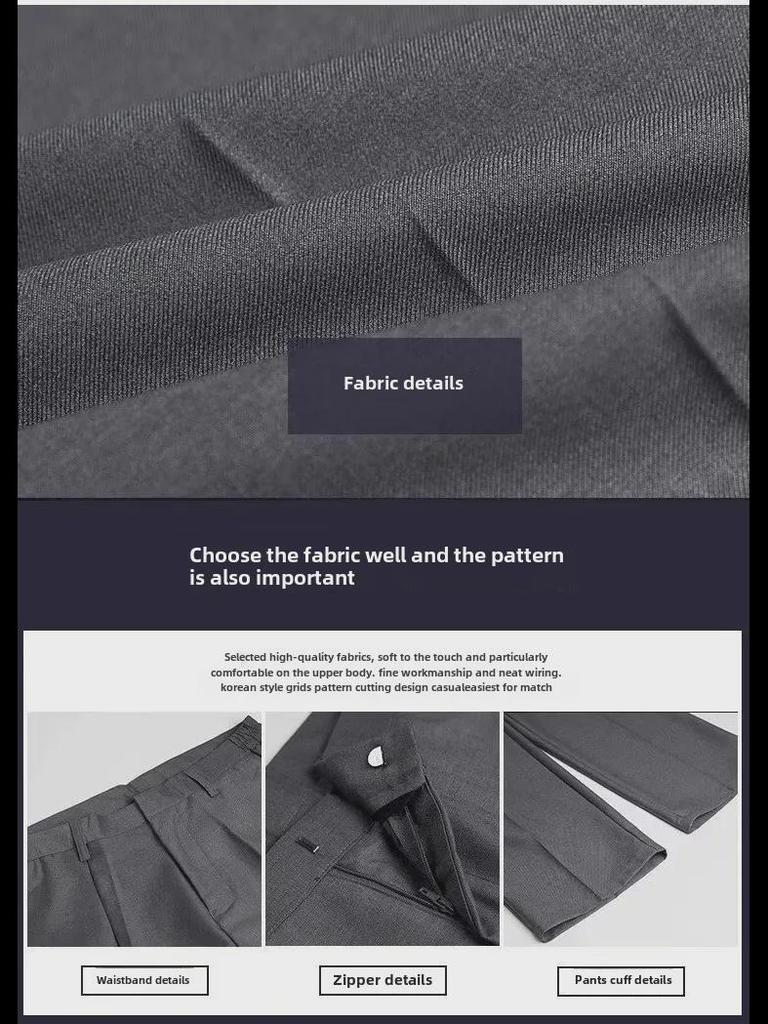 Men's Trendy Wide-Leg Trousers: Versatile Hong Kong Style Loose-Fit for Spring and Autumn.