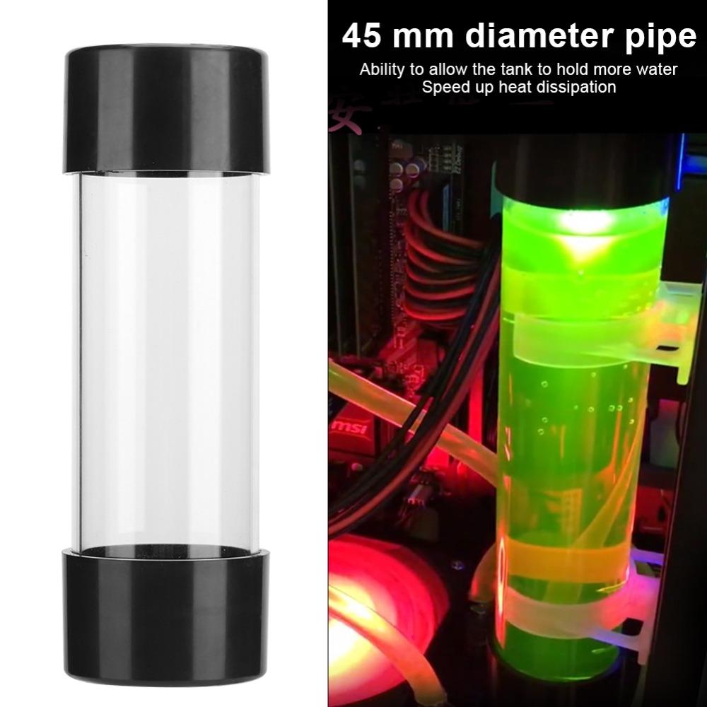 G1/4 Thread Water Cooling Reservoir 150mm Length Transparent Cylinder Cylindrical Water Cooling Tank PC Water Cooling System