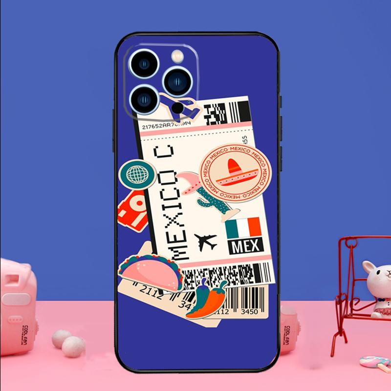 New York TOKYO Traveltickets Phone Case For iPhone 17 16 14 13 12 11 15 Pro Max mini 15 16 Plus 16e 17 Air Bumper Cover