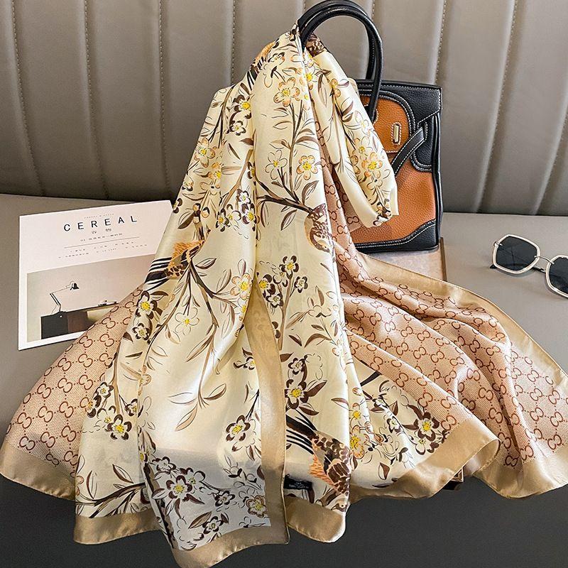 Luxury Brand Women Scarf Fashion Print Silk Scarves Summer Shawls and Wraps Soft Pashmina Lady Bandana Foulard Hijabs
