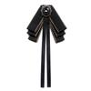 New Female Unisex Bow Tie Brooches For Women Pearl Crystal Pendant Collar Pin Shirt Clothes Necktie Bowknot Suit Accessories