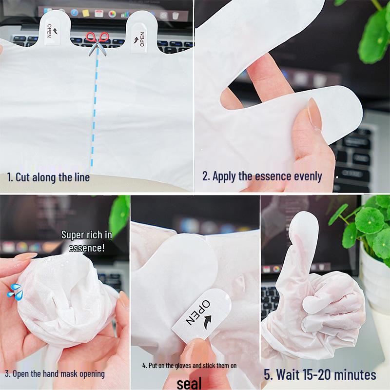 Niacinamide Hand Mask: Tender White, Hydrating, Moisturizing, Nourishing, Exfoliating—Ideal for Smooth, Dry, Cracked Skin In Autumn/Winter