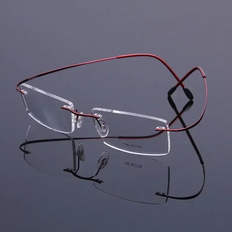 Business Framesless Spectacles Reading Spectacles Cut Edge Female Male Titanium Presbyopic Eyeglasses High-definition Eye Spectacles