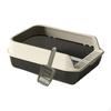 Cat Litter Box Open Top Kitten Potty Toilet High Sided Tray Green