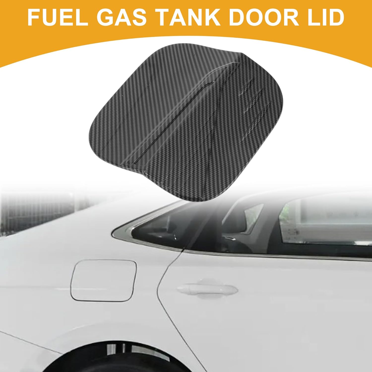 Fuel Tank Door Cap for Honda Civic 2022-2025 Fuel Filler Flap Cover Adhesive Type Carbon Fiber Black ABS Fuel Filler Door Gas Cap