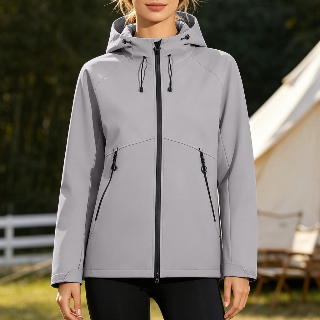 Softshell Outdoorjacke Winddicht Wasserdicht Leicht Kapuzenjacke für Herren und Damen Geeignet für Wandern Camping Sport und Freizeit