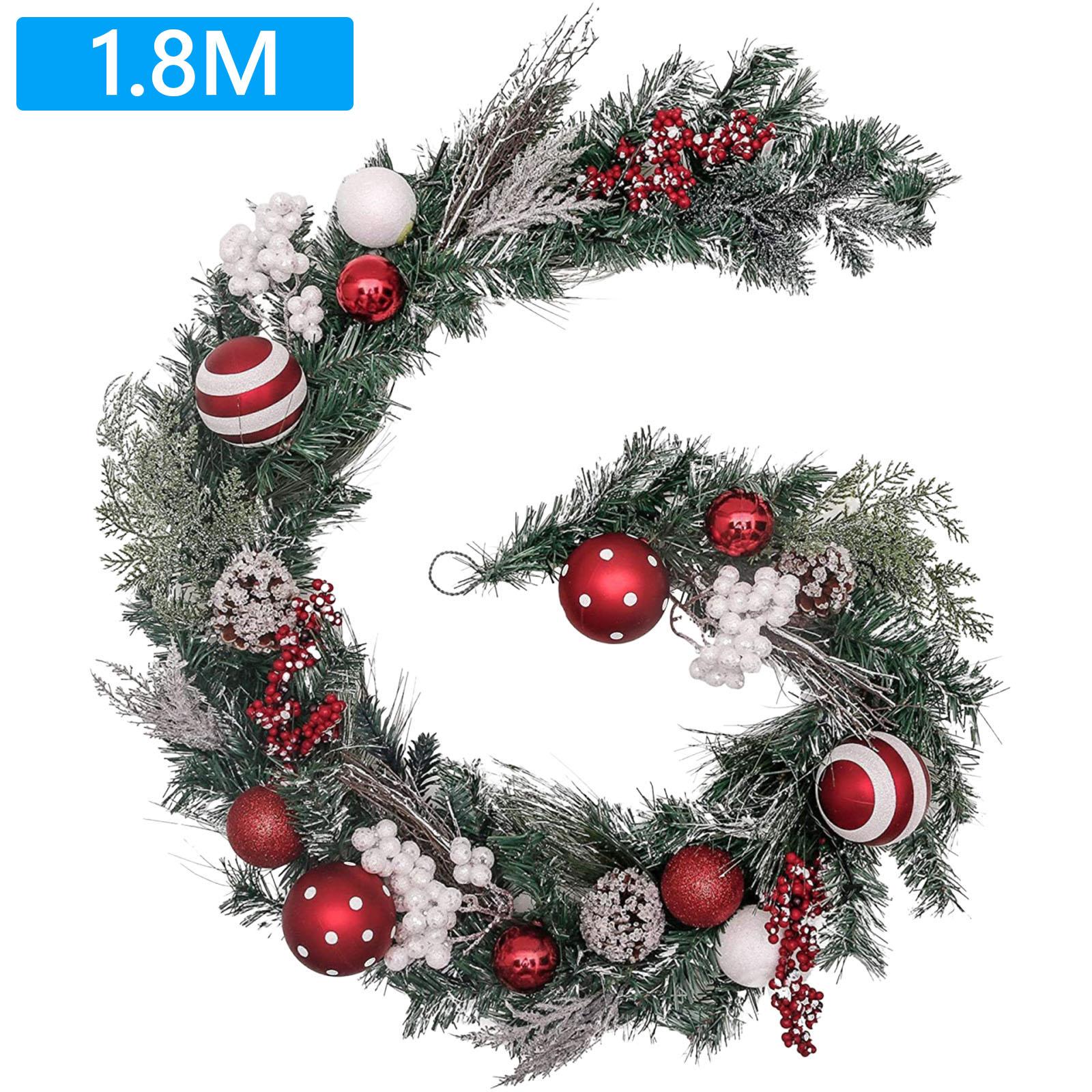 

Christmas Rattan Wreath Reusable Xmas Wreath Rattan Decoration Hanging Garland Ornaments for Indoor Fireplace Home Decor