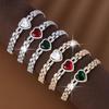 Exquisite Heart Zircon Bracelet: Fashionable European & American Style, Versatile High-Class Pure Copper Accessory