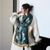 Guochao autumn and winter oil painting peony high-end imitation cashmere shawl literary fashion thickened warm decorative scarf scarf scarf