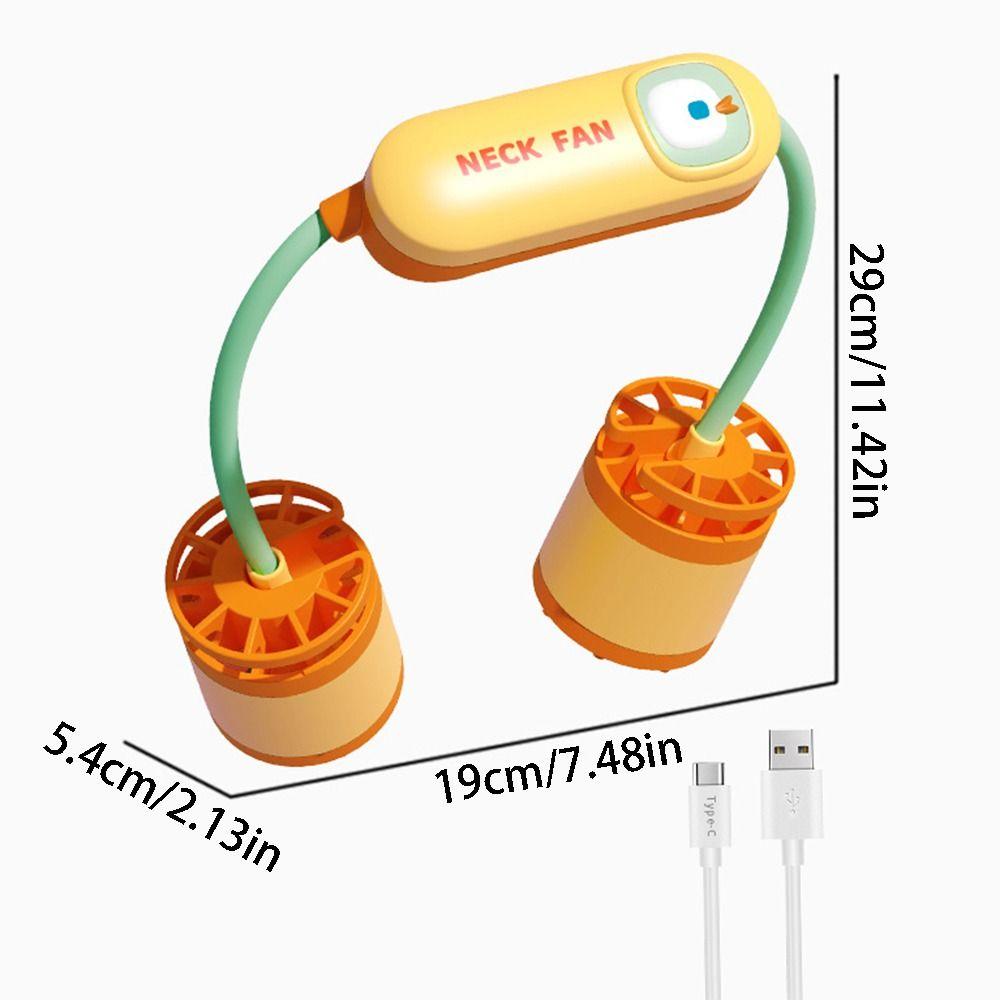 360° Bendable Hanging Neck Fan 3 Speeds Adjustable Turbine Neckband Fan  Office