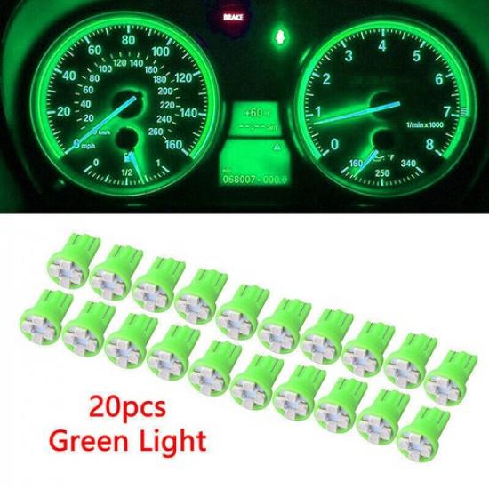 20PC Green T10 Car LED Speedometer Instrument Gauge Cluster Dash Light Bulbs
