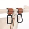 Universal Multifunctional Leather Stroller Hook with Magic Sticker - Fits Baby Strollers, Bicycles, and Electric Cars