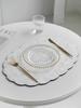Light Luxury Natural Shell Tray Dining Table Insulating Mat Desktop Organizer Flower Trimmed Decorative Placemats