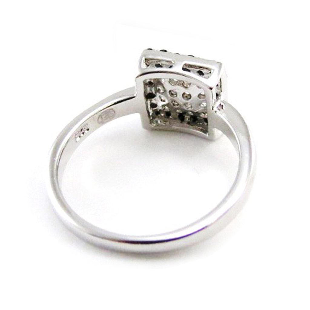 Black White 'Romy' Silver Ring