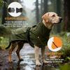 Dog Raincoat Windbreaker for All Dog Sizes Waterproof Dog Outdoor Jacket with Reflective Strip, Adjustable Straps & Snap Button