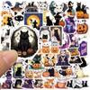 10/50PCS Halloween Cat Stickers Witchy Gothic Black Cat Witch Moon Tarot Boho Halloween Cute Stickers Scrapbook Bottle Phone Graffiti Sticker