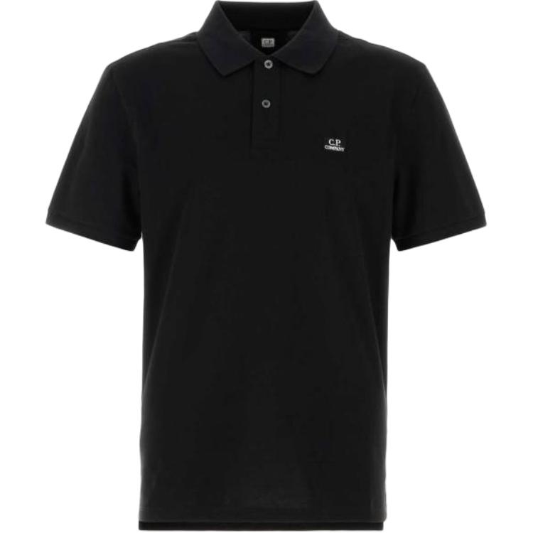 C.P. Company Solid Color Button Short Sleeve Straight Polo Shirt Men Tops RCCMPL721A005263W999