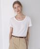 OURHOPE Linen Logo U-Neck T-Shirt - White